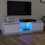 Mueble de TV con luces LED blanco brillante 140x40x35,5 cm de vidaXL, Muebles TV - Ref: Foro24-804298, Precio: 109,37 €, Desc...