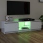 Mueble de TV con luces LED blanco brillante 140x40x35,5 cm de vidaXL, Muebles TV - Ref: Foro24-804298, Precio: 109,37 €, Desc...