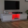 Mueble de TV con luces LED blanco brillante 140x40x35,5 cm de vidaXL, Muebles TV - Ref: Foro24-804298, Precio: 109,37 €, Desc...