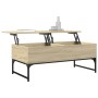 Mesa de centro madera ingeniería metal roble Sonoma 100x50x40cm en Mesas de centro | Comprar online en Foru.es