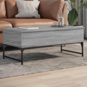 Mesa de centro madera ingeniería metal gris Sonoma 100x50x40 cm en Mesas de centro | Comprar online en Foru.es
