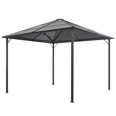 Cenador con tejado aluminio 3x3 m negro de vidaXL, Carpas y cenadores - Ref: Foro24-44641, Precio: 534,69 €, Descuento: %