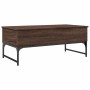 Mesa de centro madera ingeniería metal roble marrón 100x50x40cm en Mesas de centro | Comprar online en Foru.es