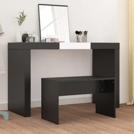 Taburete de vestidor madera contrachapada negro 70x35x45 cm de vidaXL, Bancos de tocador - Ref: Foro24-802814, Precio: 28,14 ...