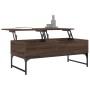 Mesa de centro madera ingeniería metal roble marrón 100x50x40cm en Mesas de centro | Comprar online en Foru.es