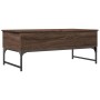 Mesa de centro madera ingeniería metal roble marrón 100x50x40cm en Mesas de centro | Comprar online en Foru.es