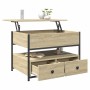 Mesa de centro madera ingeniería metal roble Sonoma 70x50x50 cm en Mesas de centro | Comprar online en Foru.es