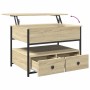 Mesa de centro madera ingeniería metal roble Sonoma 70x50x50 cm en Mesas de centro | Comprar online en Foru.es