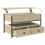 Mesa de centro madera ingeniería metal roble Sonoma 85x50x50 cm en Mesas de centro | Comprar online en Foru.es