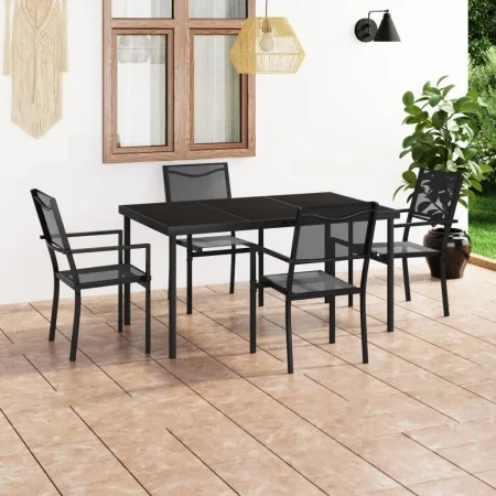 Juego de comedor para jardín 5 piezas acero de vidaXL, Conjuntos de jardín - Ref: Foro24-3073516, Precio: 370,14 €, Descuento: %