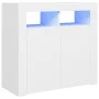 Aparador con luces LED gris brillante 80x35x75 cm de vidaXL, Aparadores - Ref: Foro24-804328, Precio: 94,40 €, Descuento: %