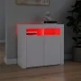 Aparador con luces LED gris brillante 80x35x75 cm de vidaXL, Aparadores - Ref: Foro24-804328, Precio: 94,40 €, Descuento: %