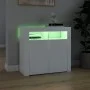 Aparador con luces LED gris brillante 80x35x75 cm de vidaXL, Aparadores - Ref: Foro24-804328, Precio: 94,40 €, Descuento: %