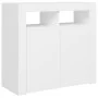 Aparador con luces LED gris brillante 80x35x75 cm de vidaXL, Aparadores - Ref: Foro24-804328, Precio: 94,40 €, Descuento: %