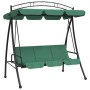 Banco columpio de jardín con dosel tela y acero verde 198 cm de vidaXL, Balancines de jardín - Ref: Foro24-363331, Precio: 23...