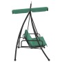 Banco columpio de jardín con dosel tela y acero verde 198 cm de vidaXL, Balancines de jardín - Ref: Foro24-363331, Precio: 23...