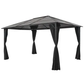 Cenador con cortinas aluminio 4x3x2,6 m negro de vidaXL, Carpas y cenadores - Ref: Foro24-44642, Precio: 953,21 €, Descuento: %