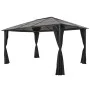 Cenador con cortinas aluminio 4x3x2,6 m negro de vidaXL, Carpas y cenadores - Ref: Foro24-44642, Precio: 953,21 €, Descuento: %