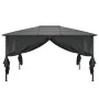Cenador con cortinas aluminio 4x3x2,6 m negro de vidaXL, Carpas y cenadores - Ref: Foro24-44642, Precio: 953,21 €, Descuento: %