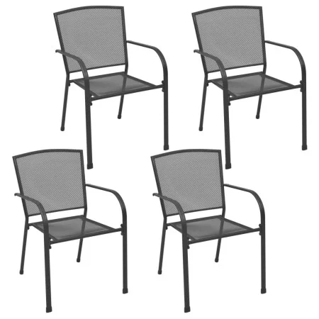 Sillas de jardín diseño malla de acero 4 unidades antracita de vidaXL, Sillas de jardín - Ref: Foro24-310154, Precio: 203,74 ...