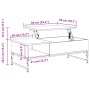 Mesa de centro madera ingeniería metal marrón 100x50x35 cm en Mesas de centro | Comprar online en Foru.es