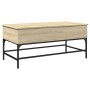 Mesa de centro madera ingeniería metal roble Sonoma 100x50x45cm en Mesas de centro | Comprar online en Foru.es