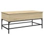 Mesa de centro madera ingeniería metal roble Sonoma 100x50x45cm en Mesas de centro | Comprar online en Foru.es