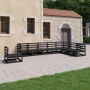 Juego de muebles de jardín 8 piezas negro madera maciza pino en Conjuntos de jardín | Comprar online en Foru.es