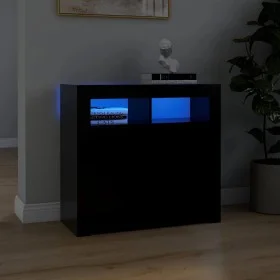 Aparador con luces LED negro 80x35x75 cm de vidaXL, Aparadores - Ref: Foro24-804329, Precio: 76,25 €, Descuento: %