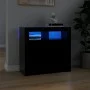 Sideboard with LED lights black 80x35x75 cm by vidaXL, Sideboards - Ref: Foro24-804329, Price: 76,25 €, Discount: %