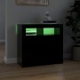 Aparador con luces LED negro 80x35x75 cm de vidaXL, Aparadores - Ref: Foro24-804329, Precio: 77,19 €, Descuento: %
