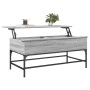 Mesa de centro madera ingeniería metal gris Sonoma 100x50x45 cm en Mesas de centro | Comprar online en Foru.es