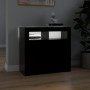 Aparador con luces LED negro 80x35x75 cm de vidaXL, Aparadores - Ref: Foro24-804329, Precio: 77,19 €, Descuento: %