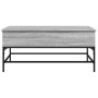 Mesa de centro madera ingeniería metal gris Sonoma 100x50x45 cm en Mesas de centro | Comprar online en Foru.es
