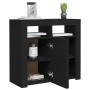Aparador con luces LED negro 80x35x75 cm de vidaXL, Aparadores - Ref: Foro24-804329, Precio: 77,19 €, Descuento: %