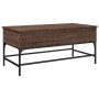 Mesa de centro madera ingeniería metal roble marrón 100x50x45cm en Mesas de centro | Comprar online en Foru.es
