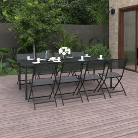 Juego de comedor de jardín 9 piezas acero de vidaXL, Conjuntos de jardín - Ref: Foro24-3073524, Precio: 512,81 €, Descuento: %