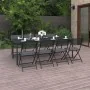 Juego de comedor de jardín 9 piezas acero de vidaXL, Conjuntos de jardín - Ref: Foro24-3073524, Precio: 512,81 €, Descuento: %