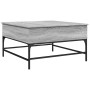 Mesa de centro madera ingeniería metal gris Sonoma 80x80x45 cm en Mesas de centro | Comprar online en Foru.es