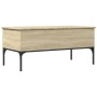 Mesa de centro madera ingeniería metal roble Sonoma 100x50x45cm en Mesas de centro | Comprar online en Foru.es