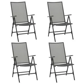 Sillas plegables de malla de acero 4 unidades gris antracita de vidaXL, Sillas de jardín - Ref: Foro24-310153, Precio: 164,18...