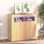 Sideboard with LED lights Sonoma oak 80x35x75 cm by vidaXL, Sideboards - Ref: Foro24-804331, Price: 71,87 €, Discount: %