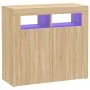 Sideboard with LED lights Sonoma oak 80x35x75 cm by vidaXL, Sideboards - Ref: Foro24-804331, Price: 71,87 €, Discount: %