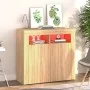 Sideboard with LED lights Sonoma oak 80x35x75 cm by vidaXL, Sideboards - Ref: Foro24-804331, Price: 71,87 €, Discount: %