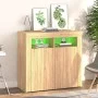 Sideboard with LED lights Sonoma oak 80x35x75 cm by vidaXL, Sideboards - Ref: Foro24-804331, Price: 71,87 €, Discount: %