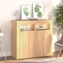 Aparador con luces LED roble Sonoma 80x35x75 cm de vidaXL, Aparadores - Ref: Foro24-804331, Precio: 72,76 €, Descuento: %
