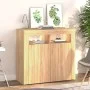 Sideboard with LED lights Sonoma oak 80x35x75 cm by vidaXL, Sideboards - Ref: Foro24-804331, Price: 71,87 €, Discount: %