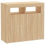 Aparador con luces LED roble Sonoma 80x35x75 cm de vidaXL, Aparadores - Ref: Foro24-804331, Precio: 72,76 €, Descuento: %