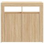 Aparador con luces LED roble Sonoma 80x35x75 cm de vidaXL, Aparadores - Ref: Foro24-804331, Precio: 72,76 €, Descuento: %