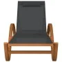 Tumbona con cojín textilene gris y madera maciza de álamo de vidaXL, Tumbonas - Ref: Foro24-363476, Precio: 190,08 €, Descuen...
